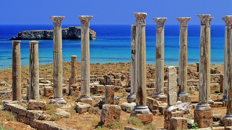 ruins, architecture, 1080P, Libya, building, Ancient