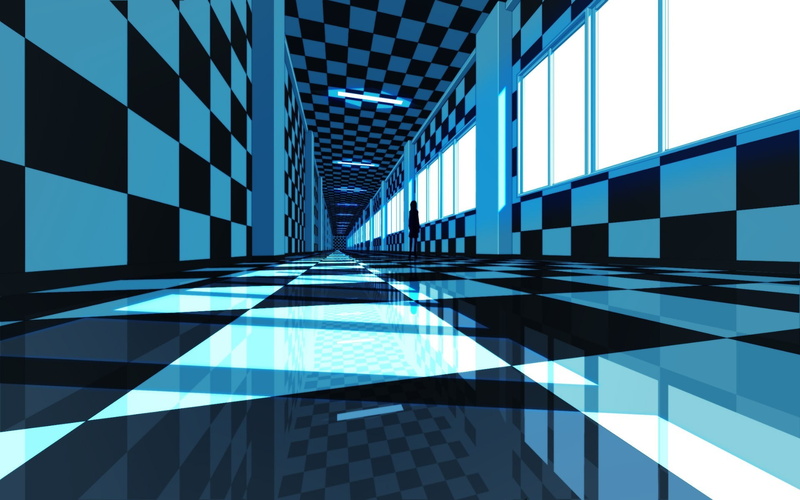 anime, hallway, 1080P, Black Rock Shooter