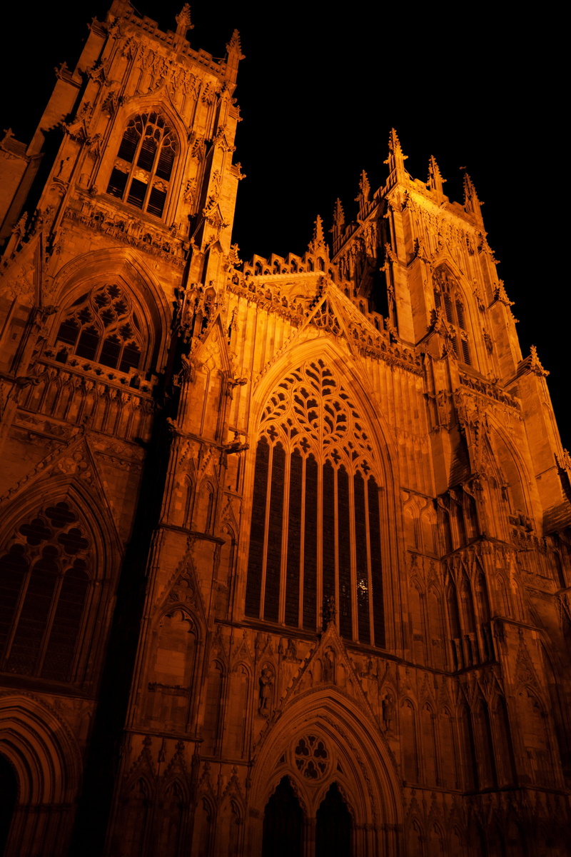 tower, church, history, building exterior, historical, stone, night, gothic, ancient civilization, illuminated, cathedral, 4K, spirituality, york, travel destinations