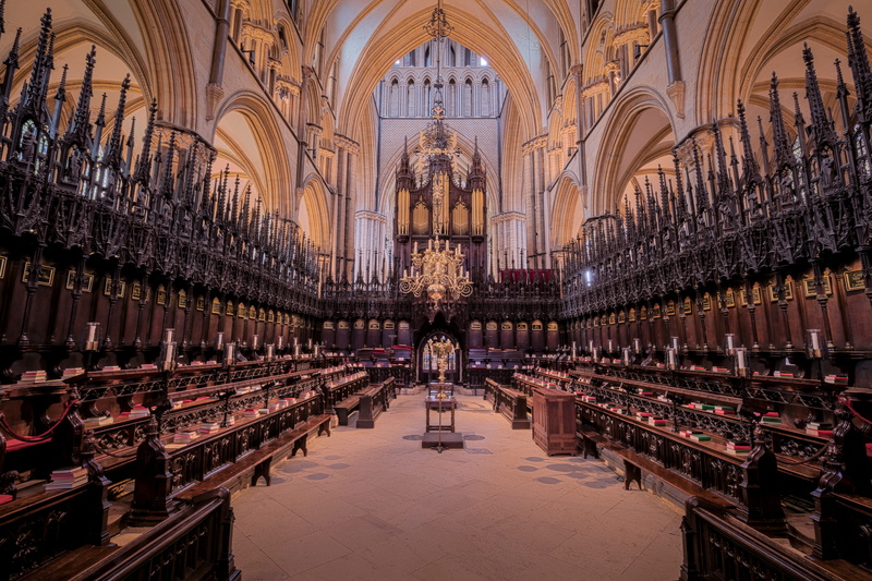 interior, building, aisle, historic, religion, inside, lincoln, choir, interiors, english, minster, abbey, quire, travel destinations, holy, history, pew