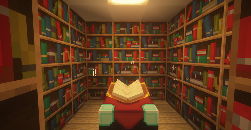 1080P, bookshelves, Minecraft