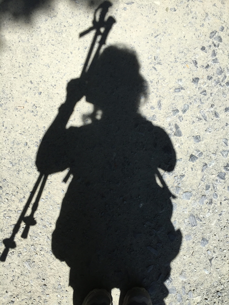 day, leisure activity, sunlight, standing, weapon, spain, focus on shadow, 2K, shadow, pilgrim, road, men, lifestyles, santiago de compostela, real people