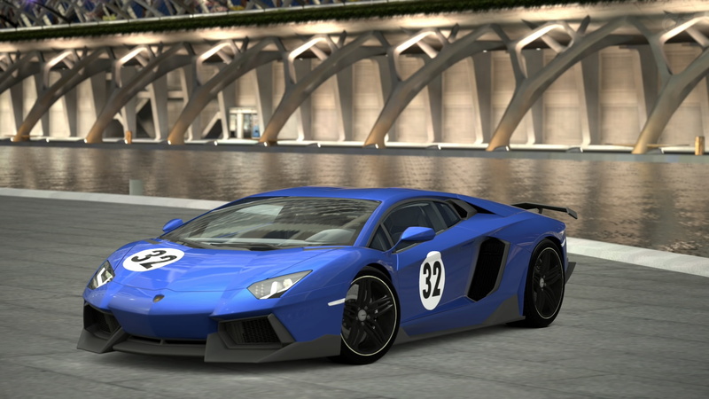 video games, supercars, blue, luxury, 1080P, architecture, car, bridge - man made structure, Gran Turismo 6, wealth, Spain, Madrid, motor vehicle, Lamborghini Aventador