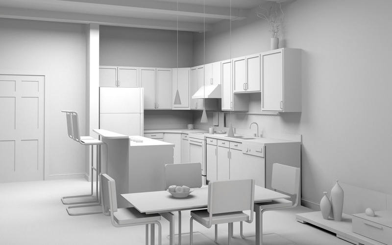 apartment, space, lifestyles, technology, white, office, room, domestic kitchen, indoors, the project, home Interior, table, flooring, kitchen, style, furniture