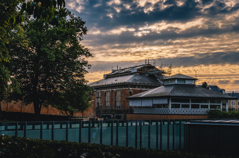 denmark, built structure, tree, cloud - sky, water, sky, religion, outdoors, aarhus, city, nature, building exterior, no people, plant, sunset, 5K, belief