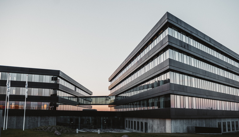 office, modern, denmark, sky, no people, evening light, day, building, built structure, window, working late, concret building, education, office building