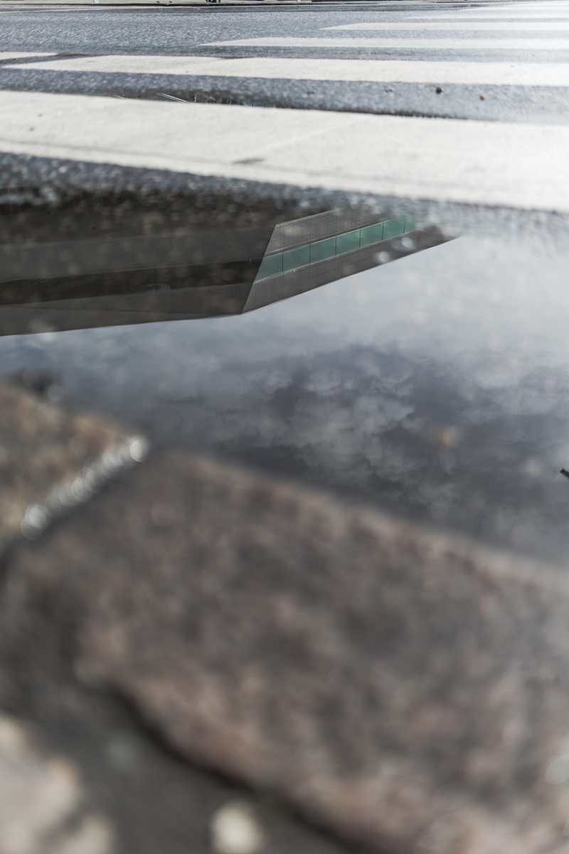 rainy season, wet, sign, puddle, sidewalk, outdoors, nature, dokk1, high angle view, transportation, day, architecture, protection, street, no people, rainy