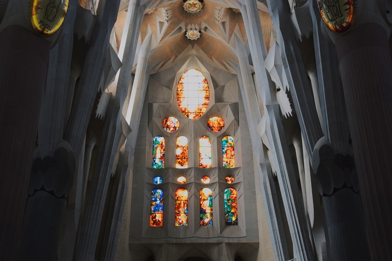 4K, spain, barcelona, stained glass, gaudi