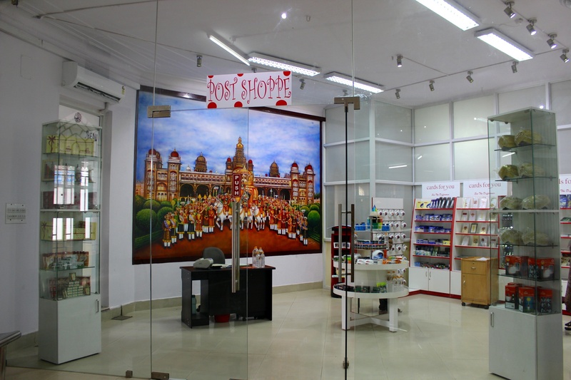 utility, store, sale, food, maisuru, retail, indoors, post office, karnataka, shop, souvenirs, post shoppe, built structure, shopping, novelty, table, choice