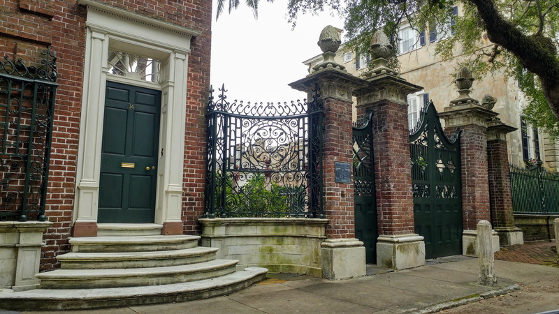 entrance, united states, staircase, tree, south carolina, brick mansion, flagstone, art and craft, path, 14 legare st, walkway, railing, home decor, architectural column