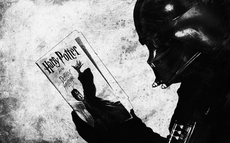 monochrome, humor, Star Wars, Sith, mix up, 1080P, Darth Vader, Harry Potter, Harry Potter and the Deathly Hallows
