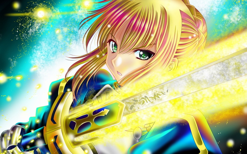 fate, art, series, anime, fatestay, swords, hd, x, night, excalibur, 1080P, Fate/stay Night, saber, stay