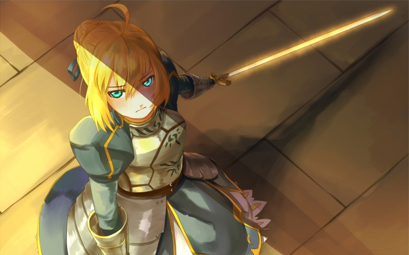 excalibur, saber, fatestay, illuminated, one person, swords, childhood, 1080P, human representation, representation, weapons, ceiling, blondes, futuristic