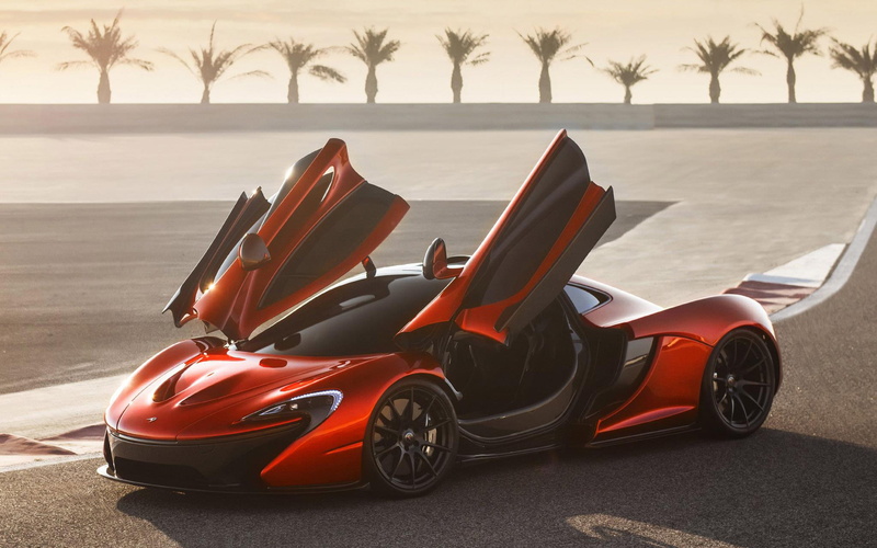 mclaren, car, cars, p, black, sports, 1080P, red, side