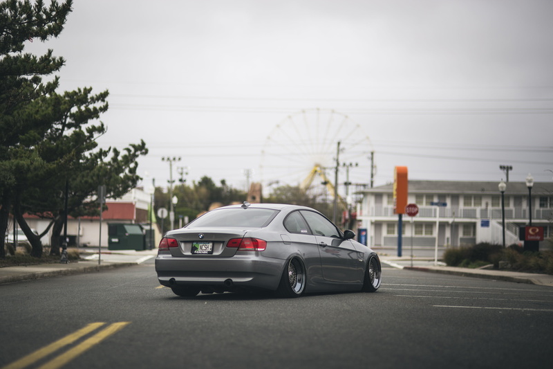 335i, street, Ferris wheel, tail lights, rainy, back, BMW, 5K, signs, Motel