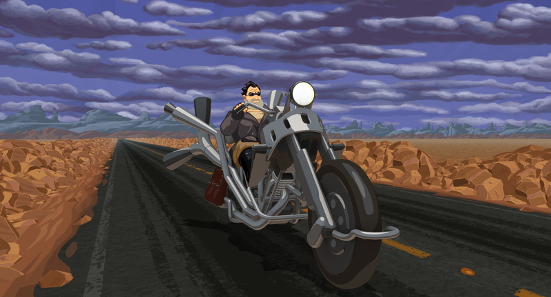 road, Ben Throttle, Full Throttle, chopper, leather jackets, desert, 4K
