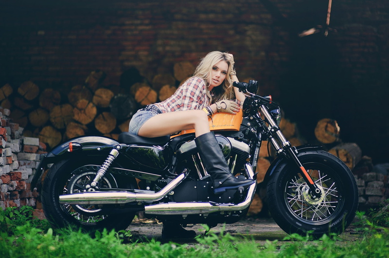 Harley, photo, Harley Davidson, 1080P, bike, Maxim Gurtovoy, motorcycle, girl, boots