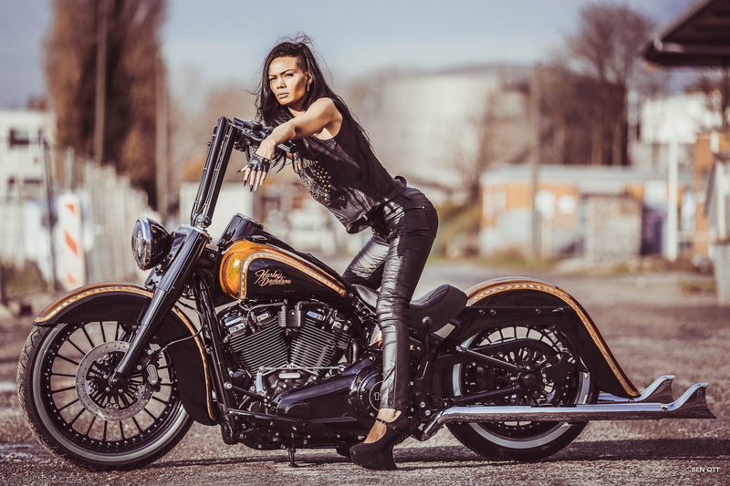 Harley-Davidson, Motorcycles, 1080P, Custom Motorcycle, Woman, Girls and Motorcycles, Thunderbike Customs