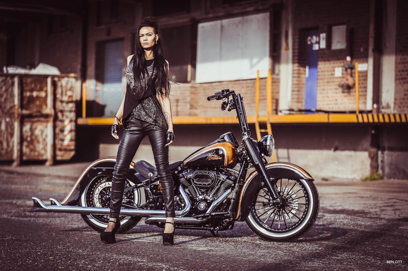 Motorcycles, Woman, Thunderbike Customs, Harley-Davidson, Girls and Motorcycles, 1080P, Custom Motorcycle