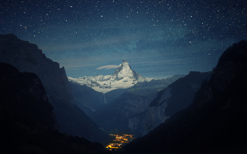 photography, mountains, environment, way, clouds, space, tranquility, night, sky, snowcapped mountain, scenics - nature, snowy peak, beauty in nature, white