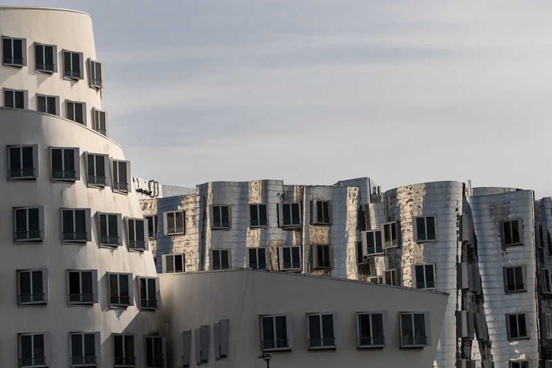 cloud - sky, nature, modern, harbour area, day, apartment, port, office, building exterior, 5K, no people, media harbour, built structure, düsseldorf