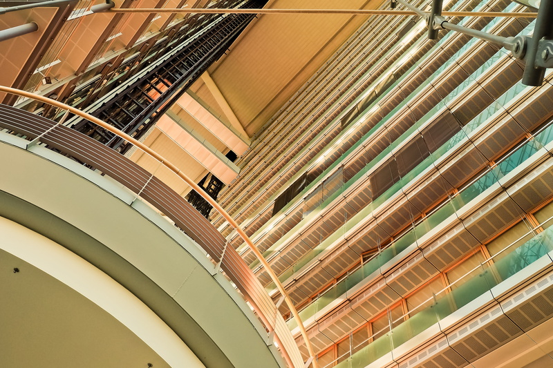metal, modern architecture, low angle view, built structure, 4K, office building, office, backgrounds, structure, modern building, city, low angle shot
