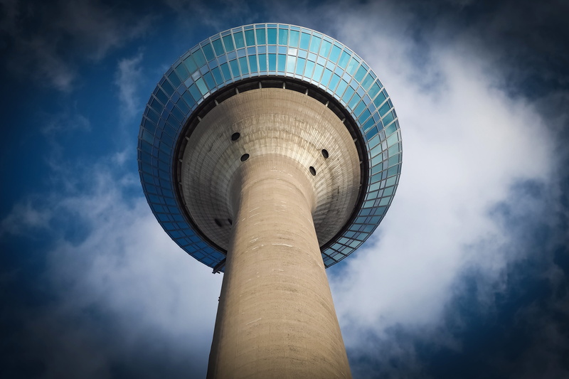 clouds, 4K, tourism, travel destinations, architecture, government, tv tower, blue, global communications, office building exterior, low angle view, architectural column