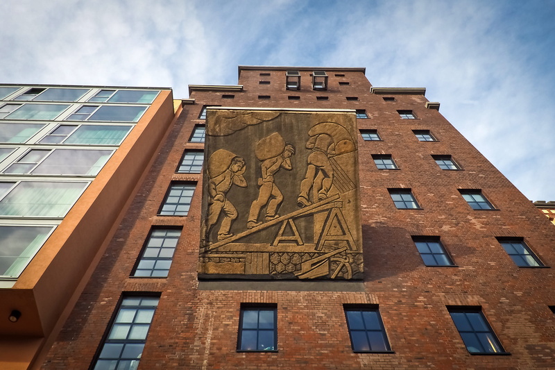 architecture, Building, sunlight, old warehouse, düsseldorf, port, outdoors, nature, no people, skyscraper, bricks, construction industry, building exterior