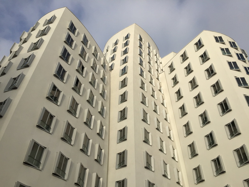 built structure, skyscraper, facade, the new zollhof, building exterior, modern architecture, no people, repetition, 2K, low angle view, nature, modern home