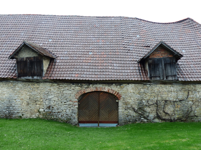 cottage, Scheuer, rural scene, gable, gateway, Input, field, building, Goal, house, cabin, architecture, nature, oblique, old, no people, roof tile, roof