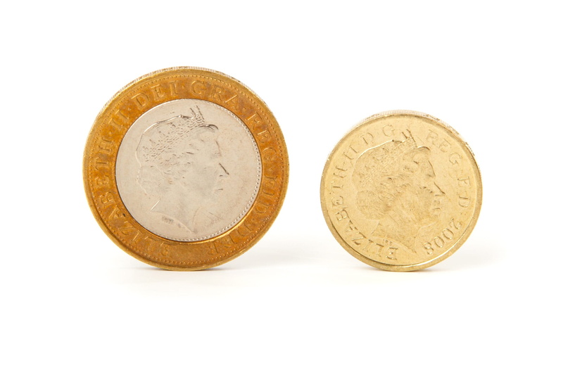 Coin, British, isolated, geometric shape, still life, close-up, Business, metal, group of objects, indoors, number, two objects, Buy, money, no people