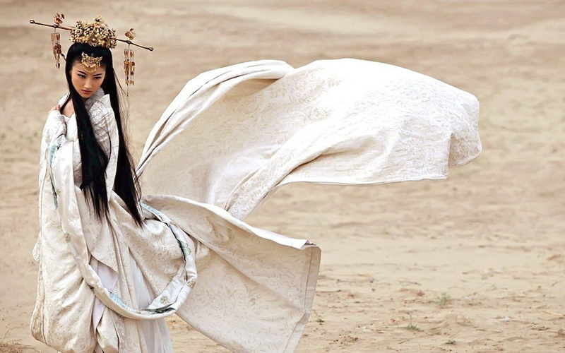 Black, Chinese, people, 720P, hd, Sand, beauty, jewelry, gold, head dress, art, asian