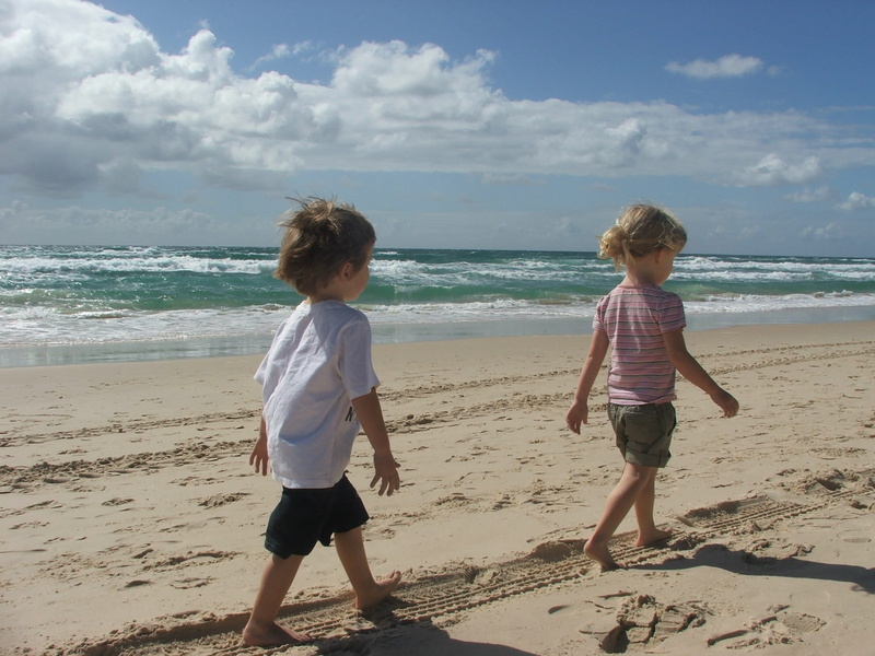 coast, land, males, sea, boys, vacation, full length, sunny, beach, clouds, child, outdoors, walking, summer, pacific, horizon, australia, sand, positive emotion