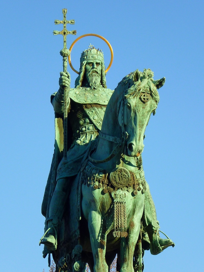 castle area, human representation, buda, fishermens bastion, statue, blue sky, sculpture, architecture, ornate, st stephens, representation, creativity
