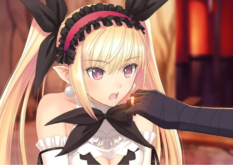 Tony Taka, headdress, violet eyes, Mistral, twintails, pointed ears, 1080P, blonde