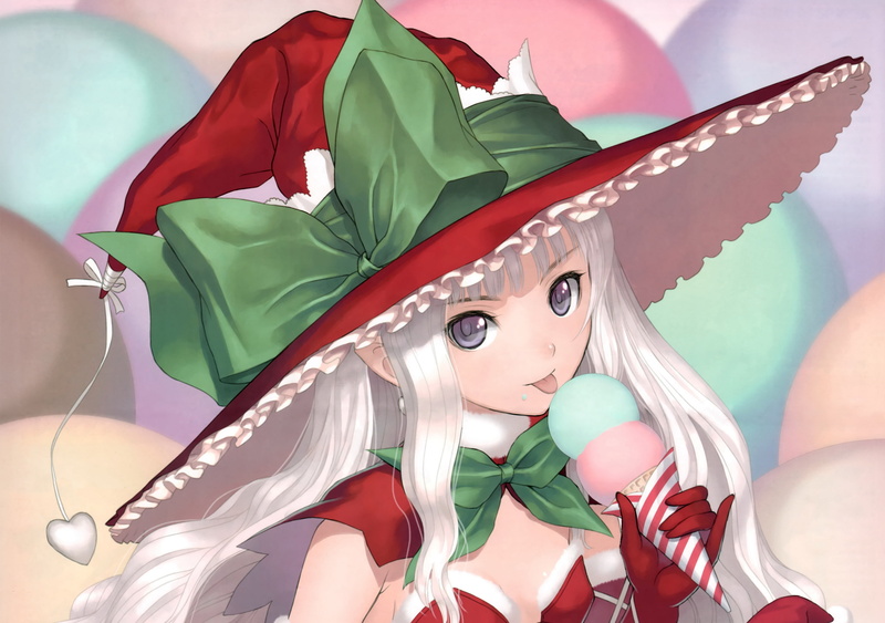 hat, 2K, clown, decoration, tongue, toy, craft, backgrounds, representation, still life, disguise, celebration, cute, girl, female, white, indoors, ice cream
