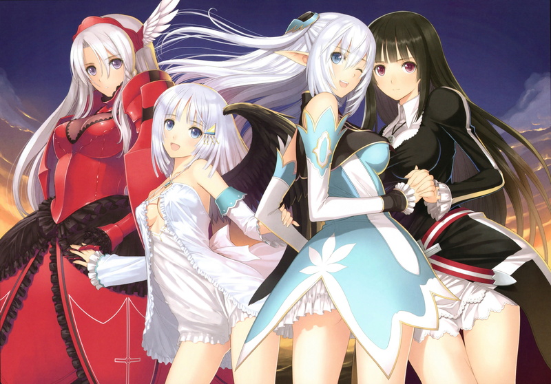 mask - disguise, mannequin, disguise, sculpture, wings, looking at viewer, fashion, multi colored, anime girls, art and craft, looking at camera, long hair