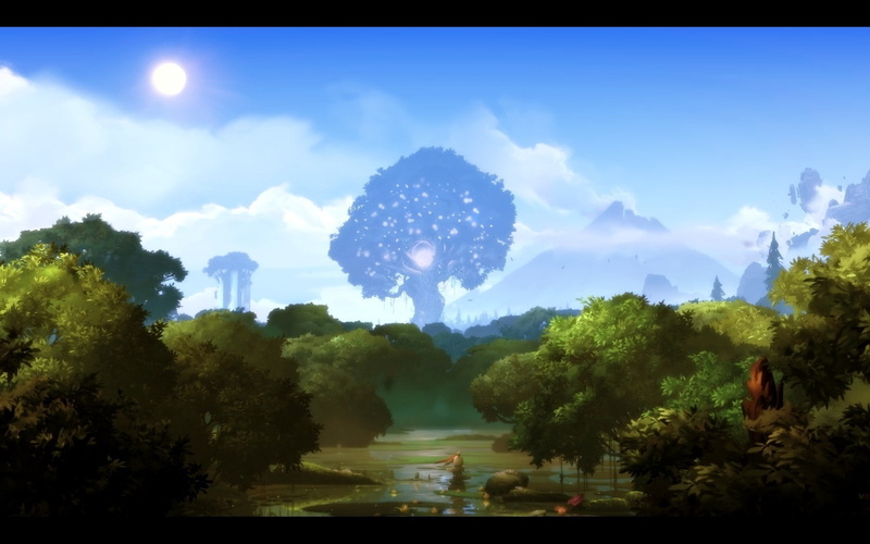 video games screen shot ori and the blind forest trees forest lake sun sky, 720P