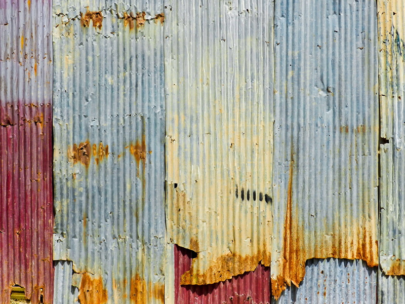blue, corrugated, iron, day, weathered, damaged, sheet metal, metal, galvanized iron, rusty, full frame, outdoors, wave plate, colorful, corrugated iron