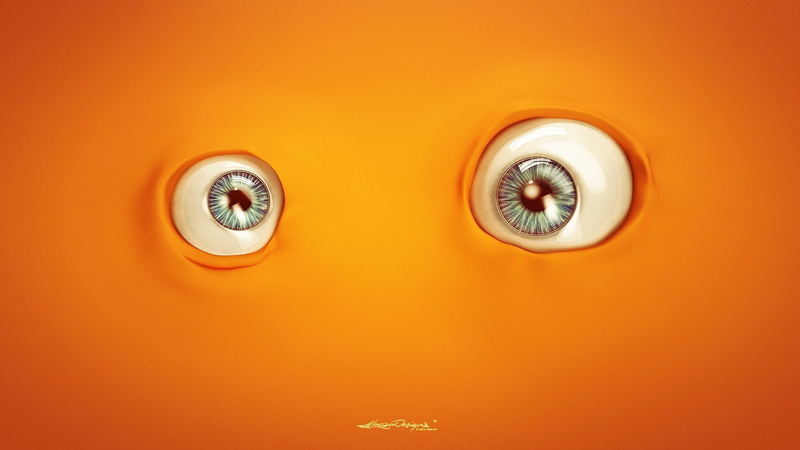 Lacza, 1080P, eyes, Orange