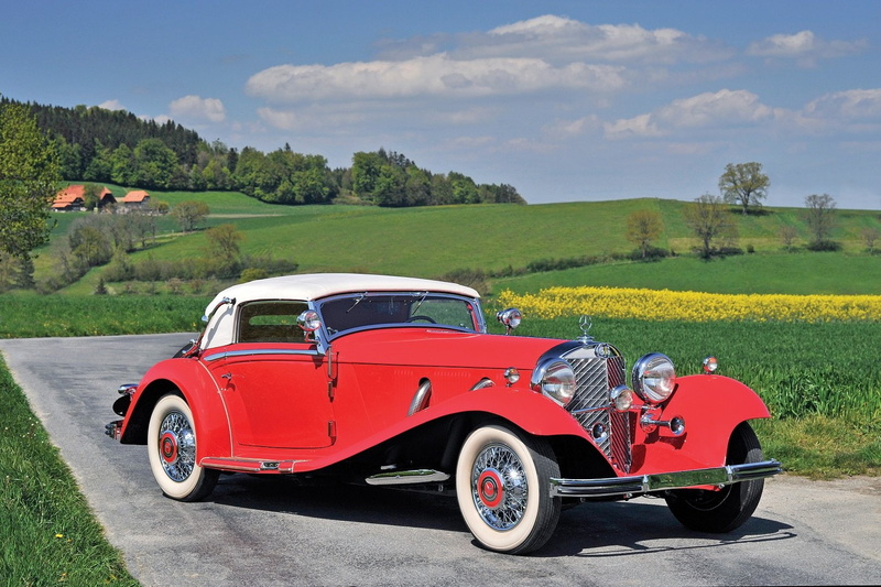 mercedes, (w29), 500k, red, cars, cabriolet, 1934, benz, classic, 720P