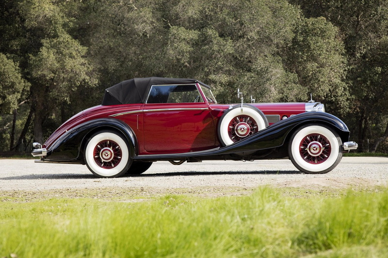 benz, mercedes, 540k, 720P, roadster, red, 1938, classic