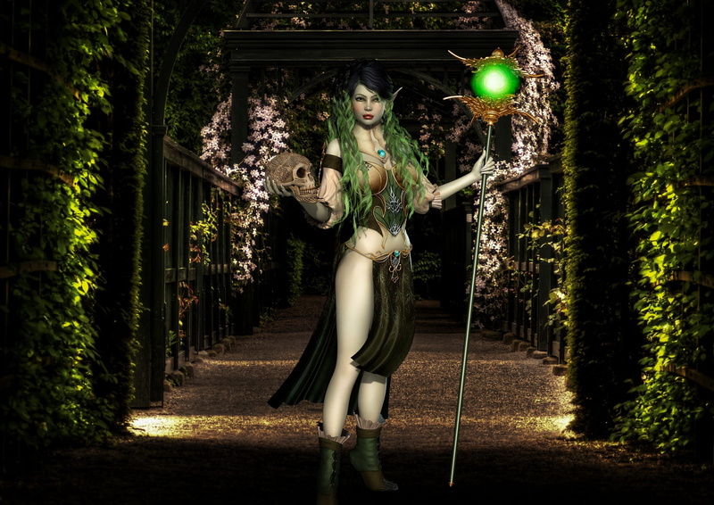representation, clothing, woman, one person, human representation, outdoors, myth, illuminated, real people, young women, elf, nature, adult, plant, full length