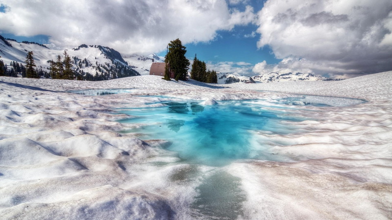 lakes, photo, snow, frozen, elfin, winter, 1080P, covered, mountain, nature and landscapes, nature