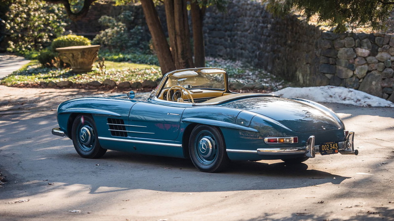 Mercedes-Benz 300 SL, 1962, 1080P, Retro, Roadster, Blue