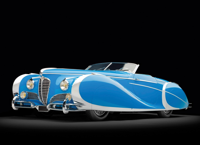 delahaye, classic, convertible, coupe, 1080P, cars, saoutchik, antique, blue, roadster, white