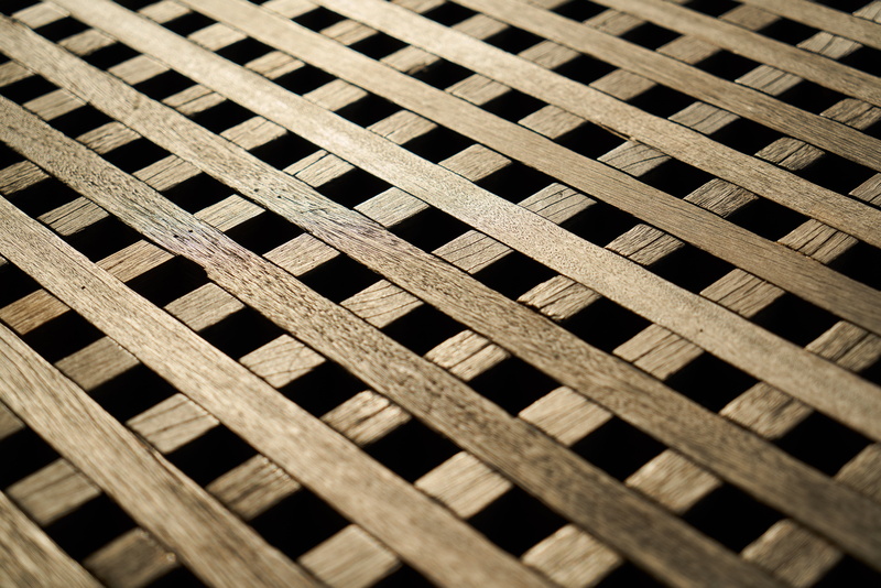 geometric shapes, outdoors, close-up, geometric shape, nobody, day, flooring, full frame, repetition, checked pattern, futuristic, design, timber, metal