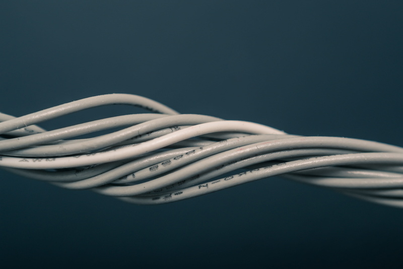 plain background, communication, computer network, close-up, blue background, telephone line, electrical wire, rolled, gray, computer cable, blue, electricity