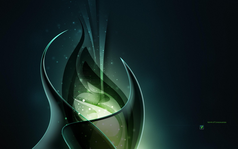 green, 3d and abstract, consciousness, 2K