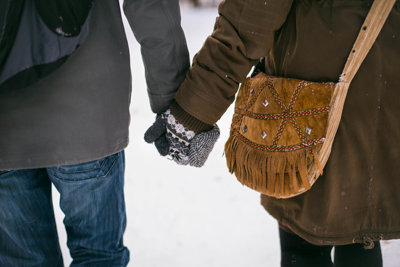 winter, hands, gloves, love, bag, 2K